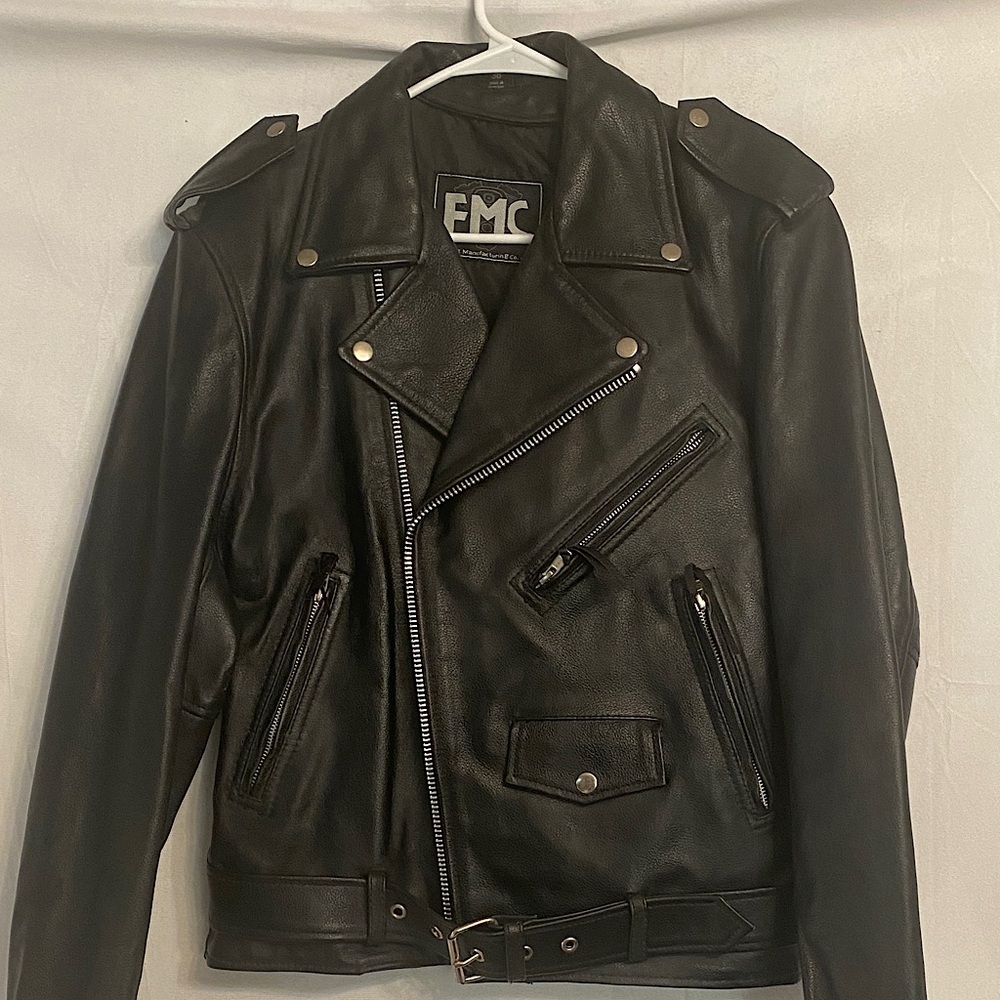 FMC Vintage Leather Motorcycle Jacket black